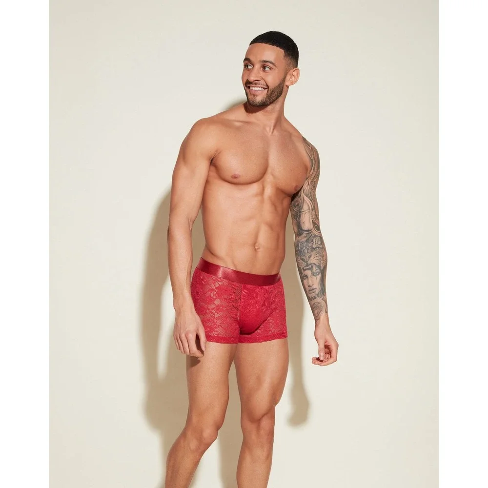 Cosabella Never Say Never Lace Trunk‎ Shorts Red size XL NWT